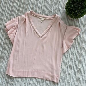 Rebecca Taylor Pink Ruffled Blouse Size 4